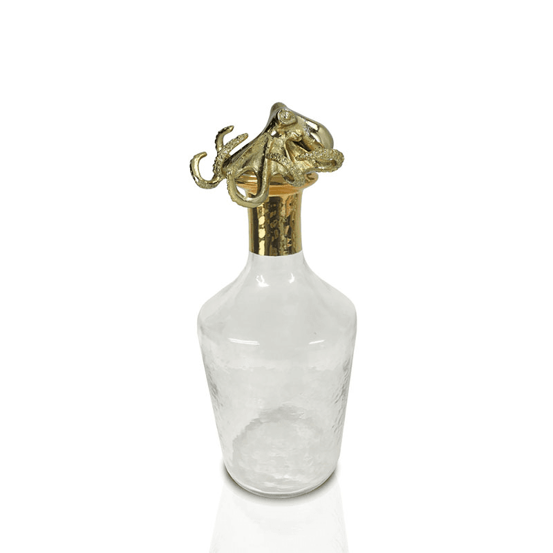 Octopus Decanter with Stopper, D12.5 x H21cm, Gold