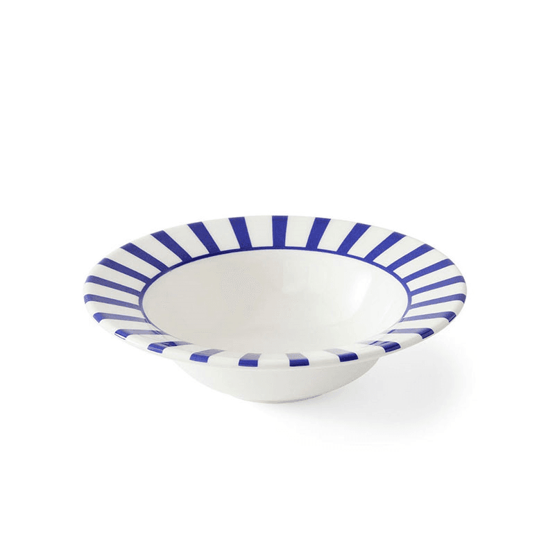 Stecatto Set of 4 Cereal Bowls, D19cm, White and Blue