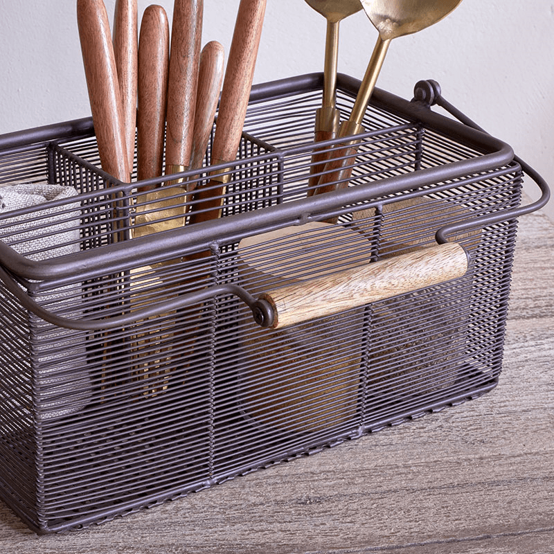 Inkollu Cutlery Holder, H16cm, Aged Brass