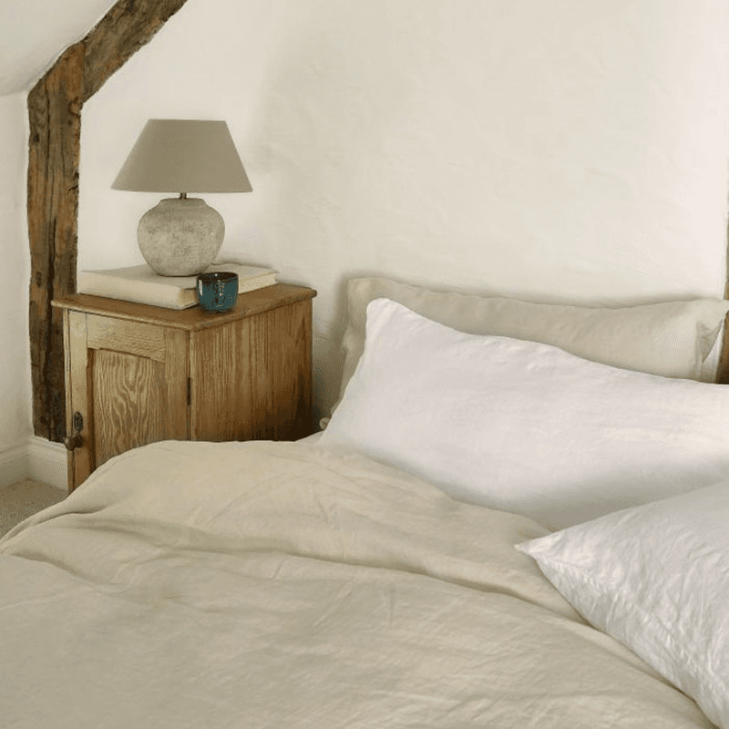 Linen King Size Duvet Cover, Almond
