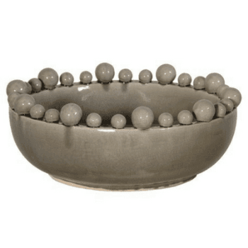 Bowl with Ball Rim, Grey, 15 x 38cm