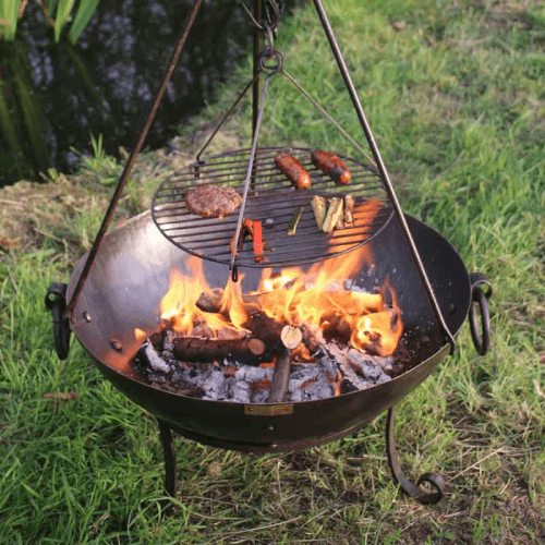 Image showing the Tula Firebowl, Solid Steel, Low Stand, 70cm, Black product.