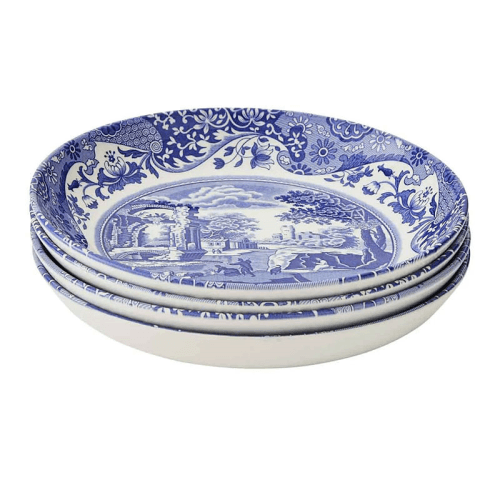 Image showing the Blue Italian Set of 4 pasta bowls, 23cm product.
