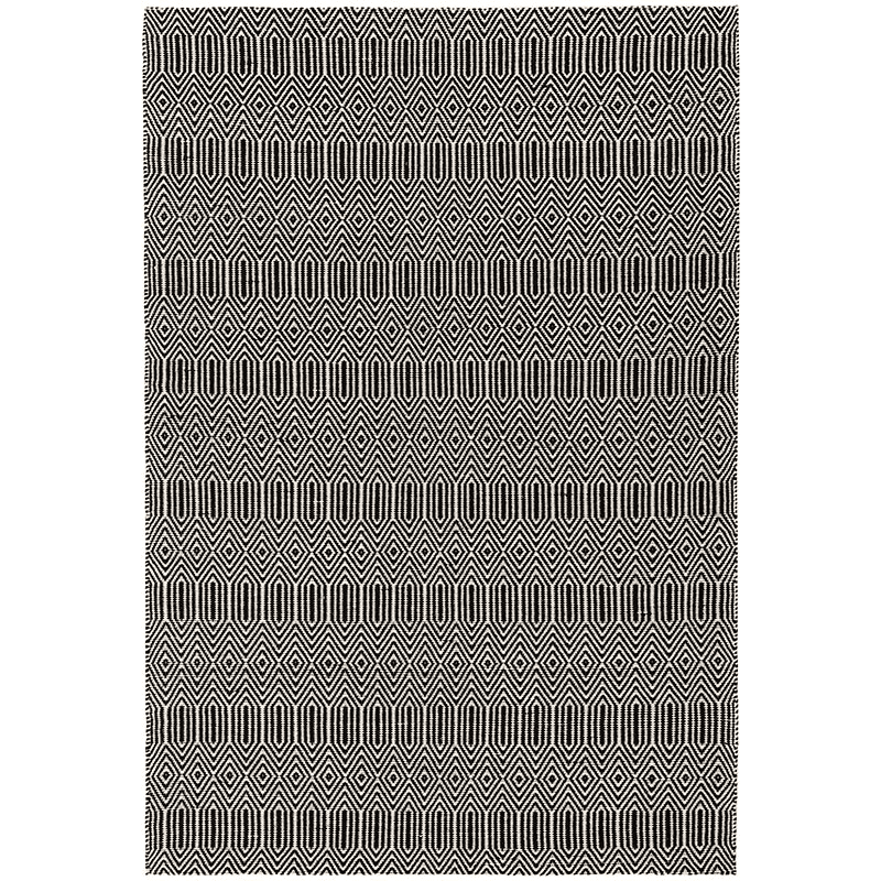 Sloan Ethnic Flatweave Runner, 160 x 230cm, Black
