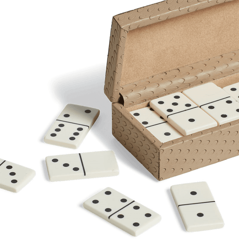 Bennet Leather Dominoes Set, Taupe