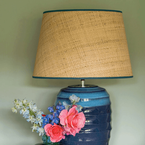 Image showing the Seema Raffia Lampshade, D27cm, Midnight product.