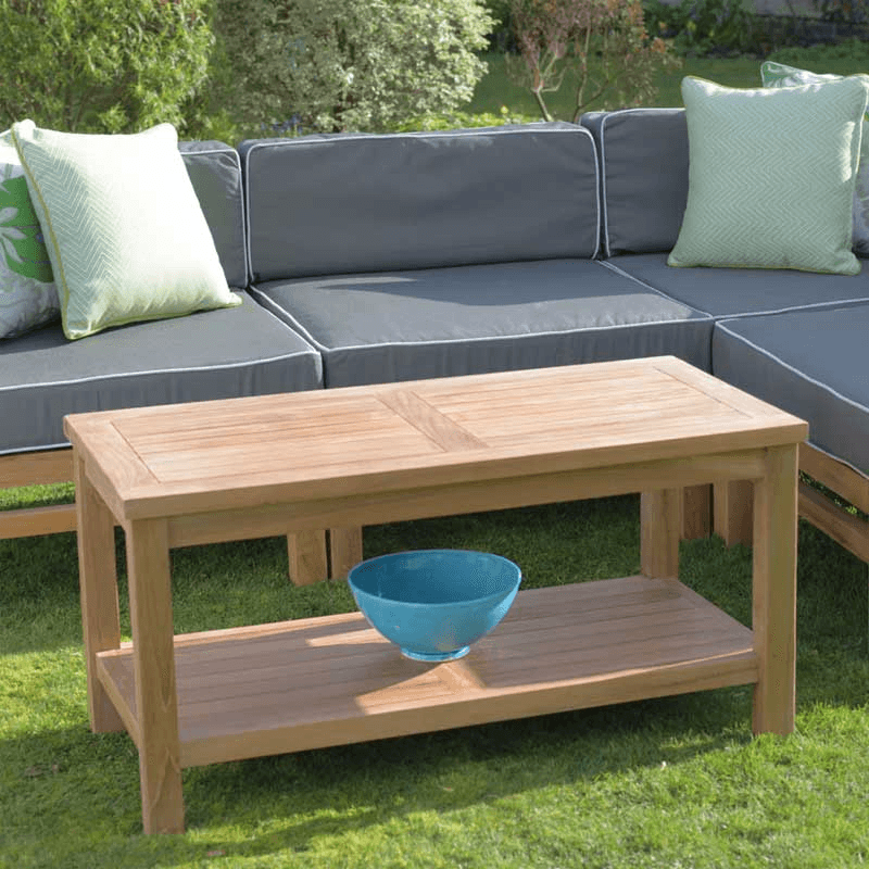 Rose Coffee Table With Shelf, L50 x W100cm, Teak