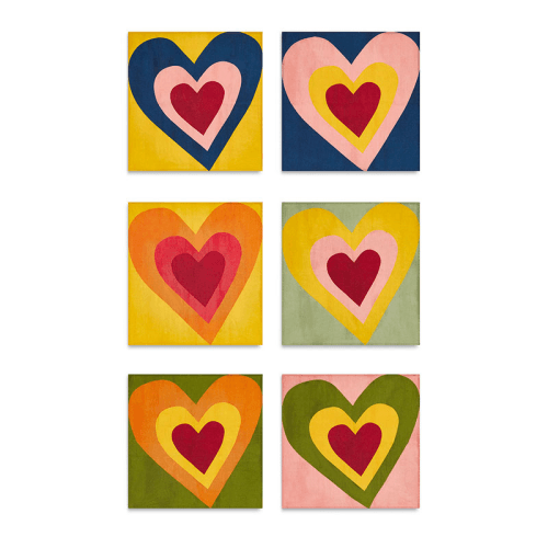 Image showing the S&B Heart Linen Set of 6 Napkins, 50cm x 50cm, Multi product.