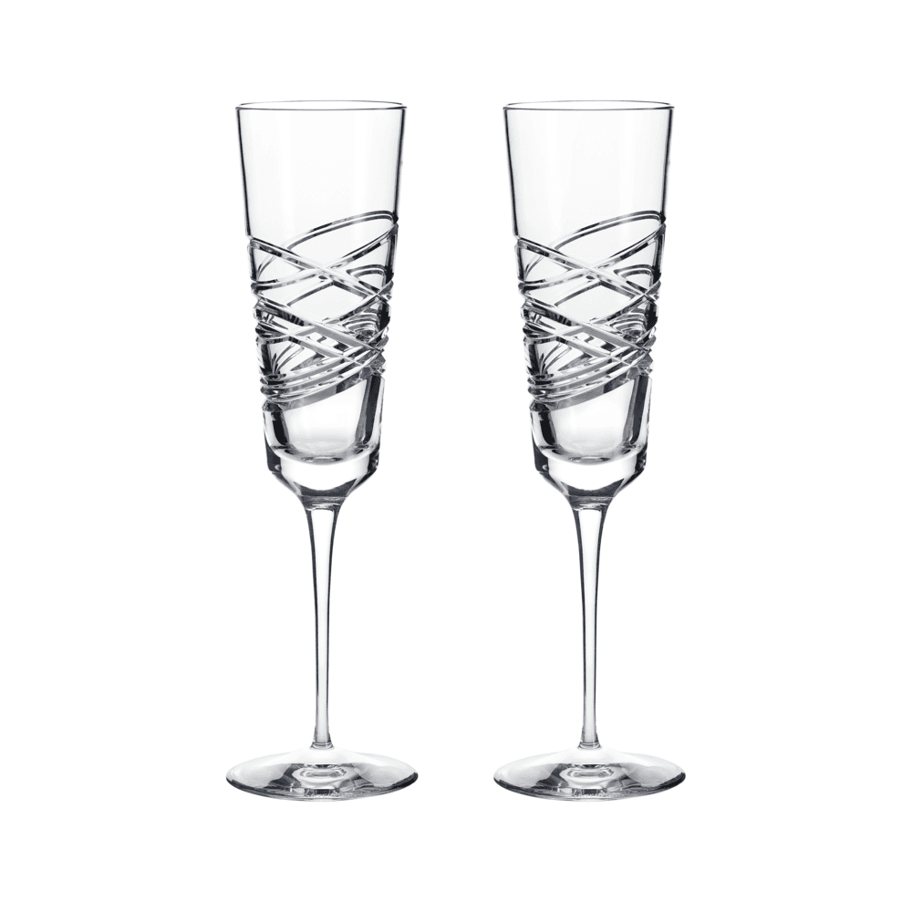 Aran Set of 2 Champagne Flutes, 275ml, Clear