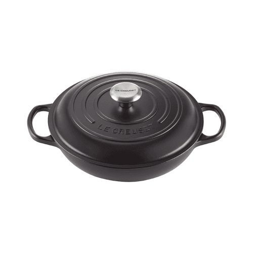 Image showing the Signature Cast Iron Shallow casserole, 30cm - 3.2 litre, Satin Black product.