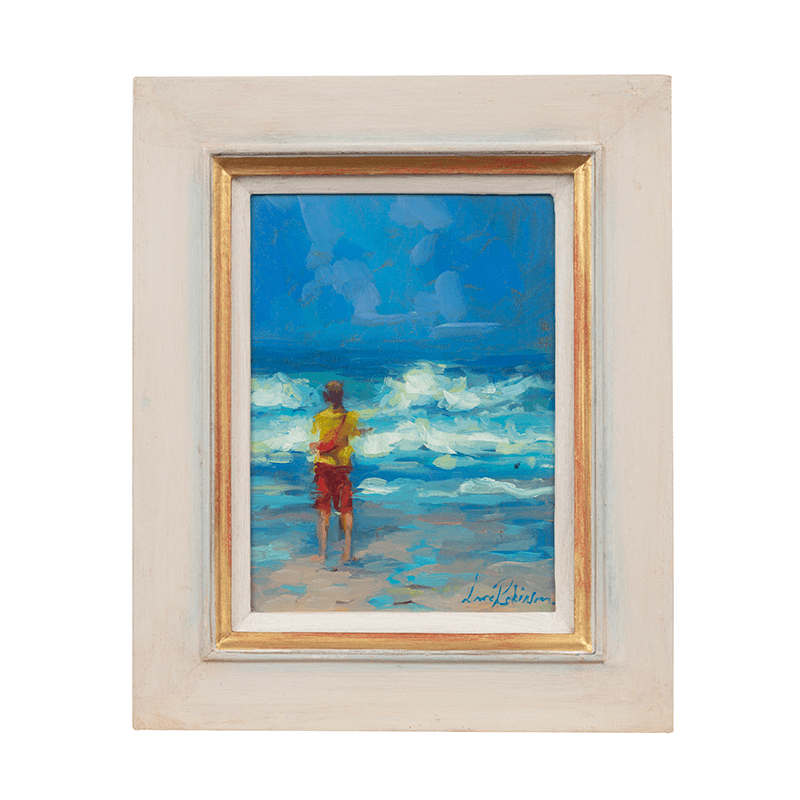 Lifeguard In Cornwall Framed Oil Painting on Board, 31 x 24cm, Multi