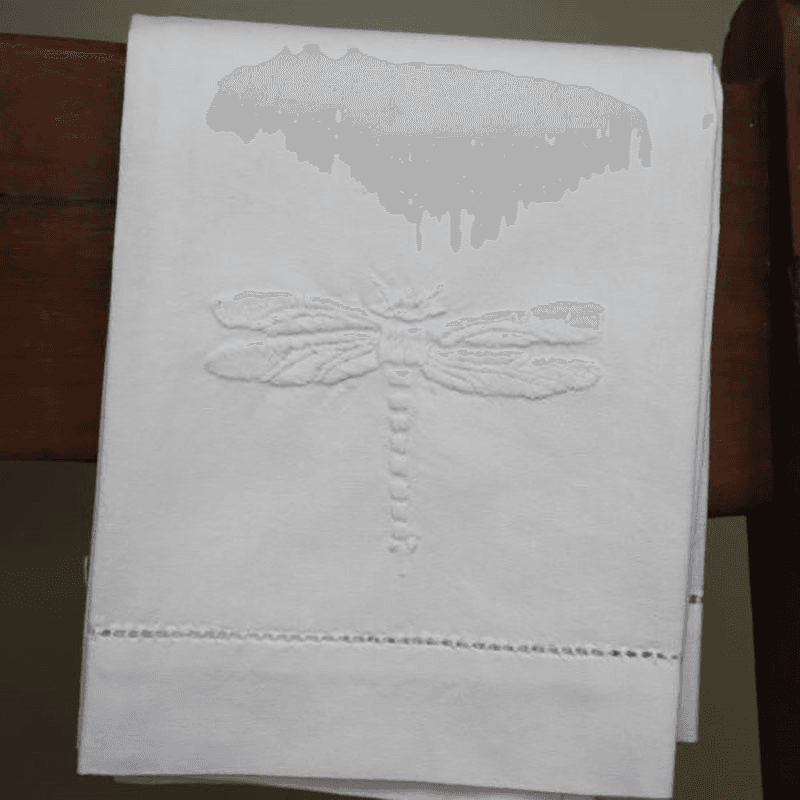 Dragonfly Hand Towel, White/Blue