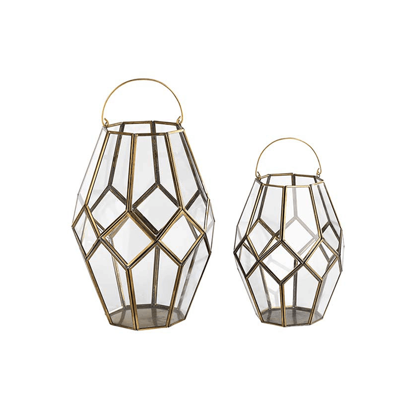 Mohani Lantern, H26cm, Antique Brass