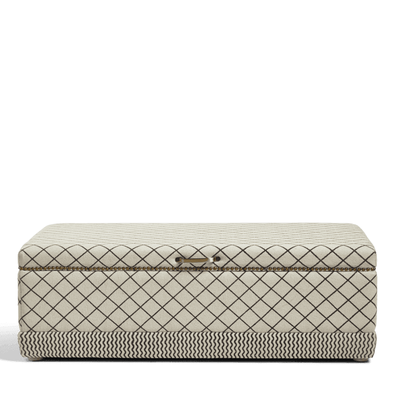 Agnes Upholstered Ottoman, 124 x 80cm, Monochrome