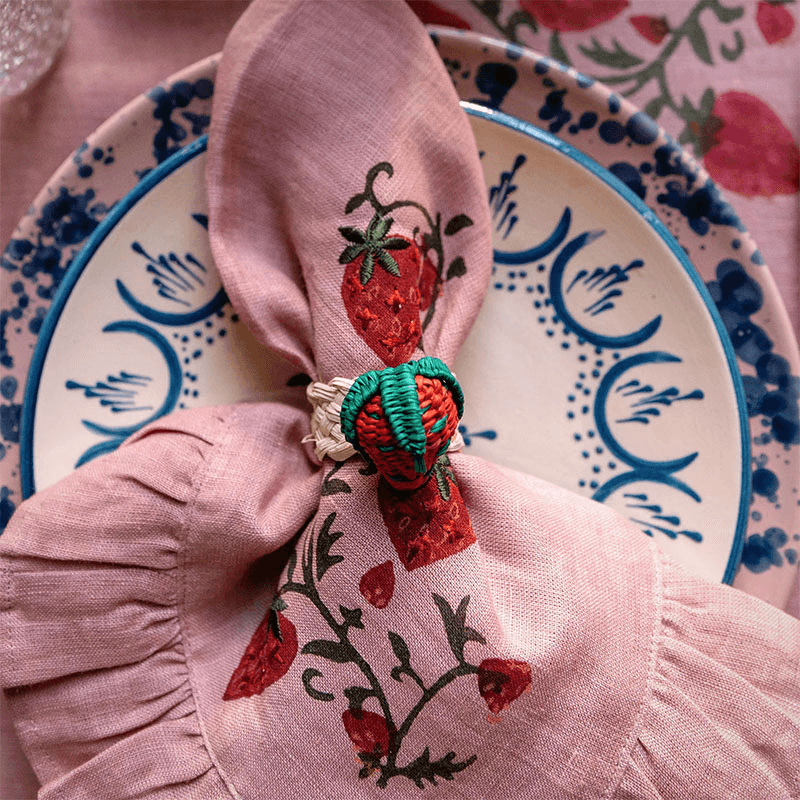 Strawberry Set of 4 Napkin Rings