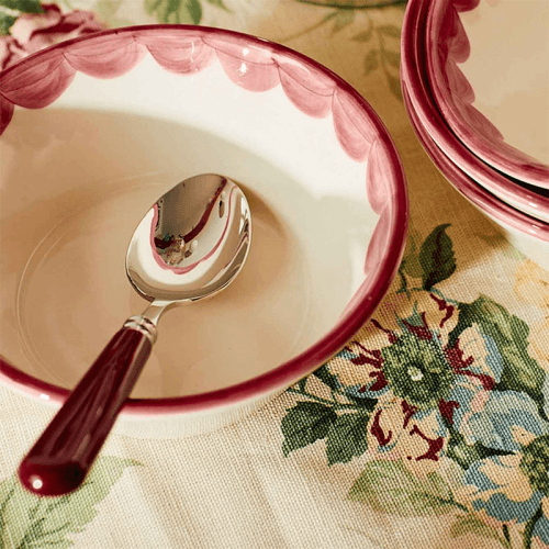 Image showing the Set of 2 Dessert Spoons, Burgundy product.