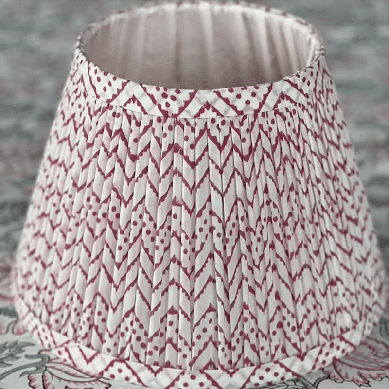 Zig Zag & Spots Lampshade, 12", Red