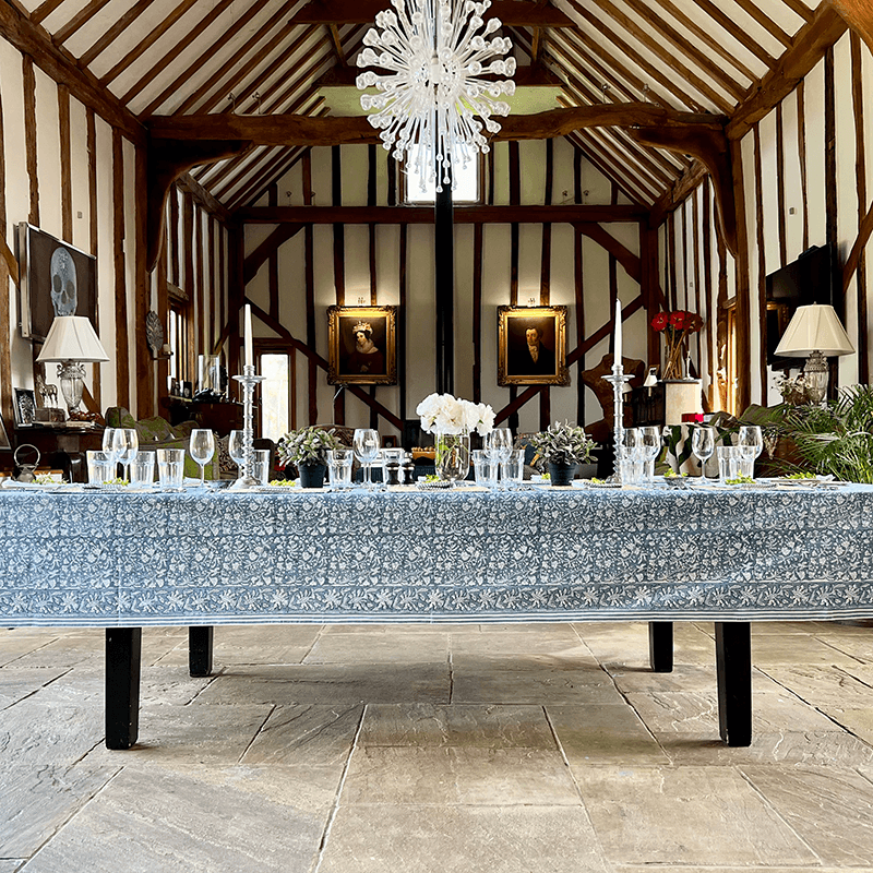Florence Tablecloth, L170 x W275cm, French Blue