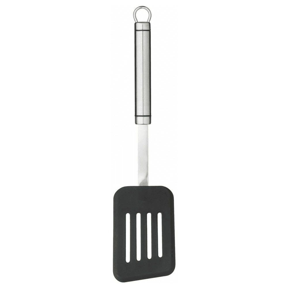Oval Handled Slotted turner, Stainless Steel With Nylon Head