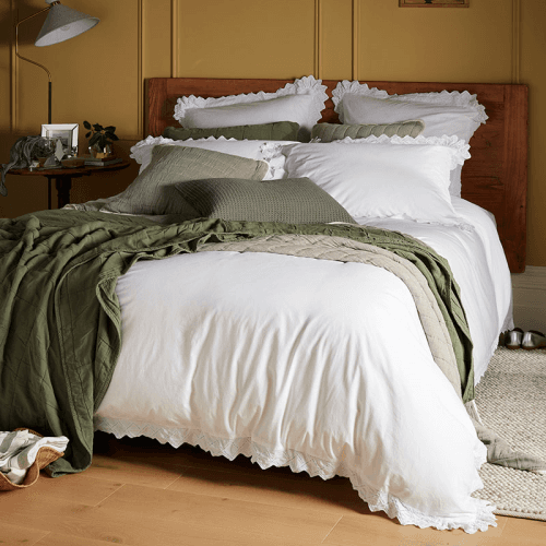 Image showing the Valerie Duvet Cover, Super King, White product.