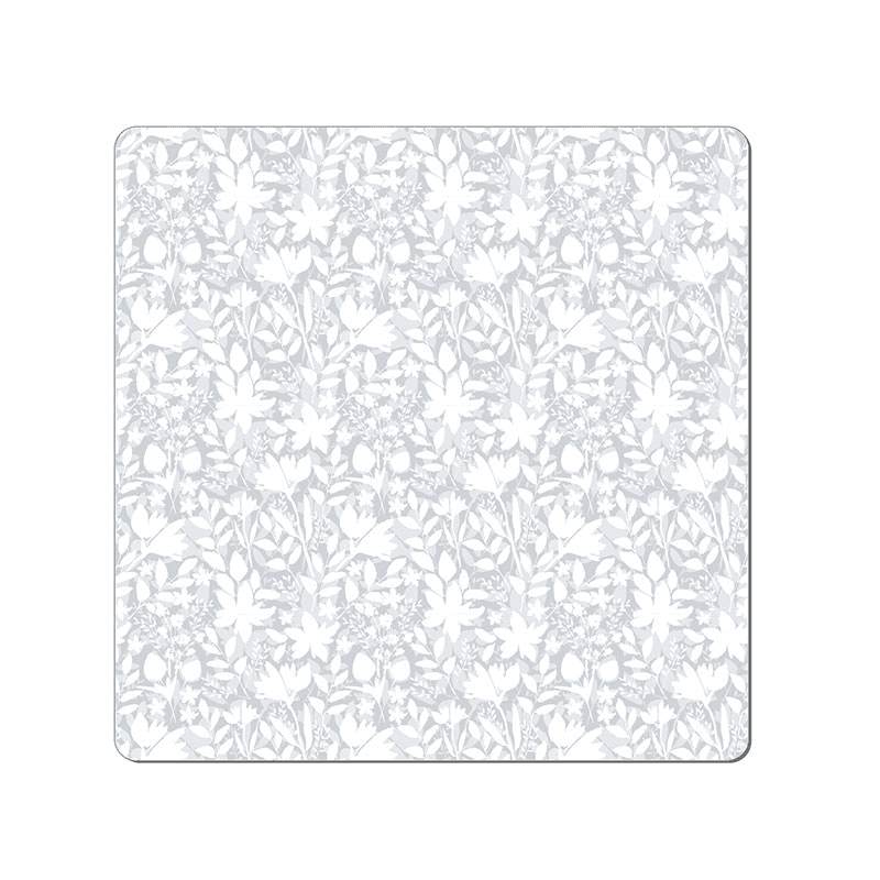 Floral Set of 6 Placemats, D29cm, Grey