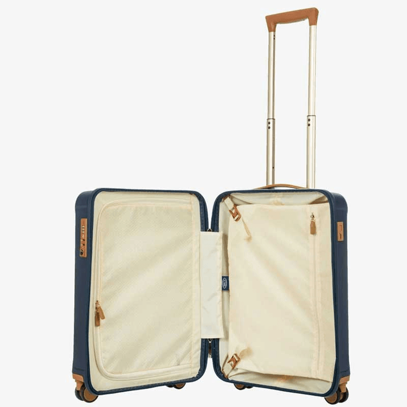 Capri Carry-On Suitcase with Front Pocket, H55x W23 X L40cm, Blue