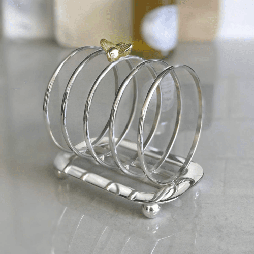 Image showing the Bee Toast rack, H12 x W8 x L12cm, Silver product.