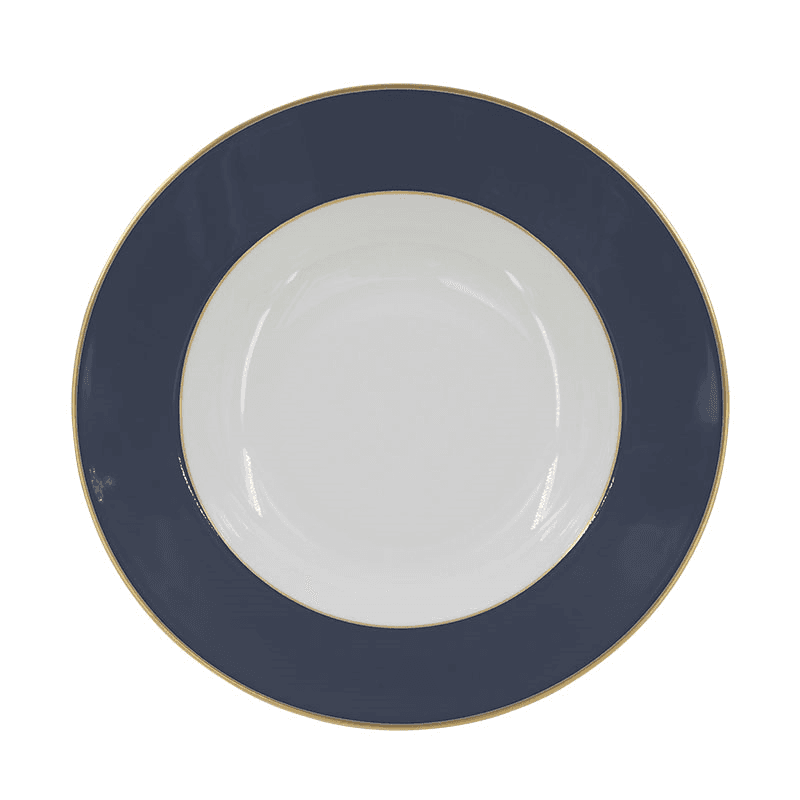 Sous Le Soleil Soup Plate, D22.5cm, Matt Gold Classic Night Blue