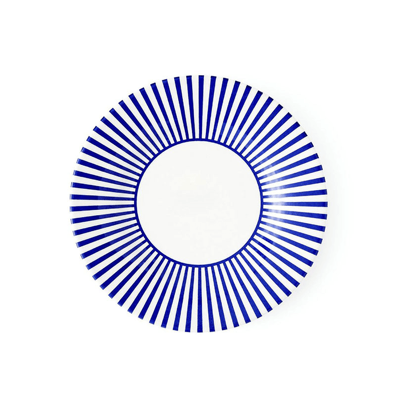 Stecatto Set of 4 Side Plates, D18cm, White and Blue