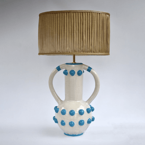 Image showing the Carnival Collection Zebedee Hand Thrown Ceramic Table Lamp Base Only, Turquoise Blue product.