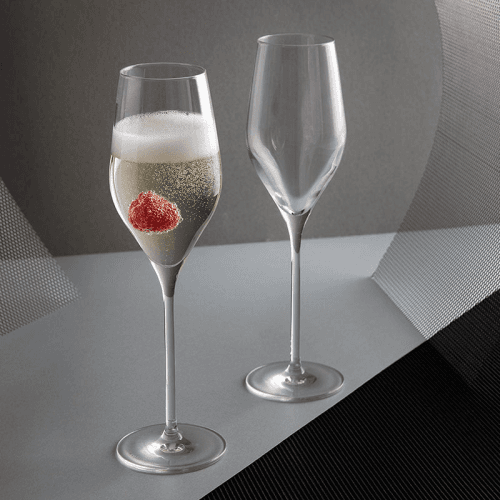 Image showing the Mr & Mrs Wine & Bar Set of Two Flutes, 260ml, Clear product.