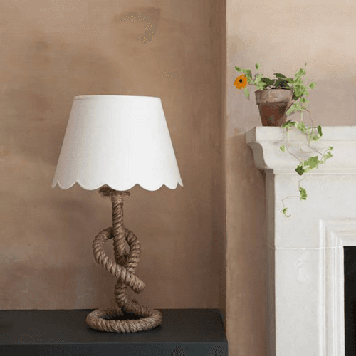 Image showing the Fabric Scallop Medium Lampshade, White product.