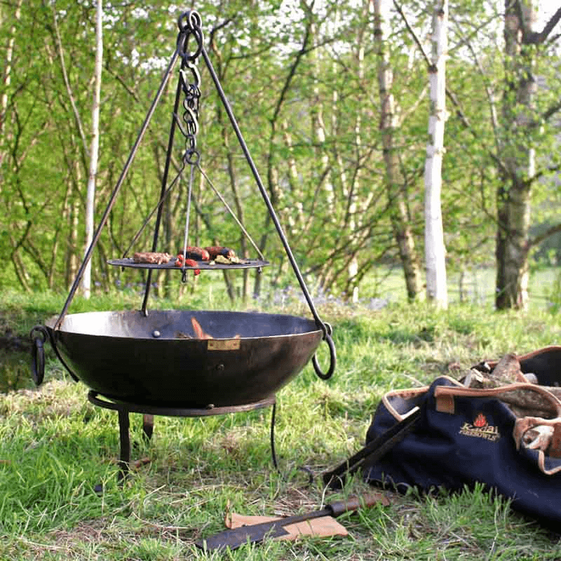 Tula Firebowl, Solid Steel, Low Stand, 70cm, Black
