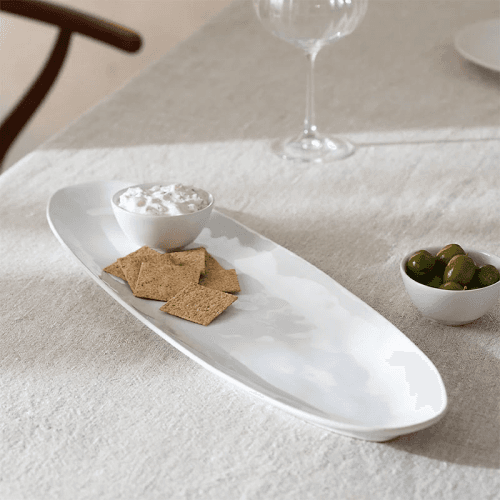 Image showing the Portobello Canape Platter, L54 x W17.5cm, White product.