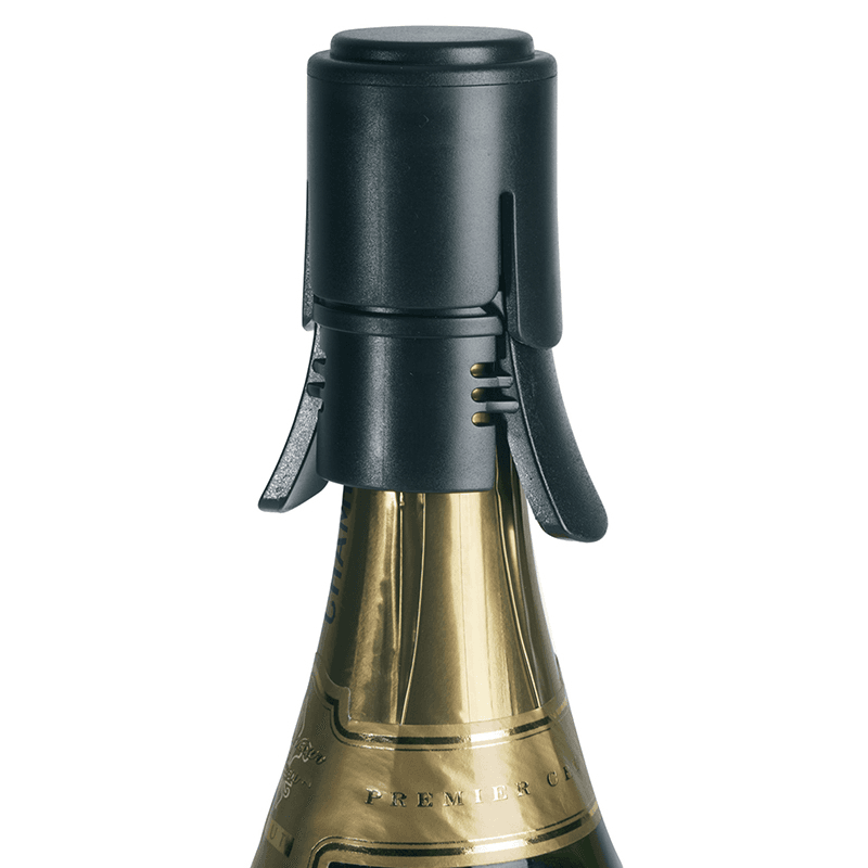 Vitesse Sparkling wine stopper, Glass With Black Top