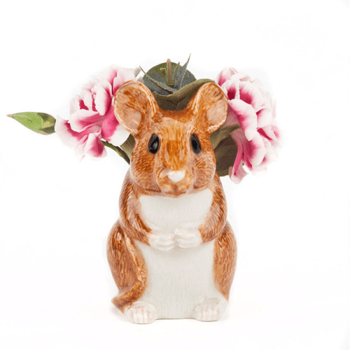 Image showing the Wood Mouse Bud Vase, H8cm, Brown product.