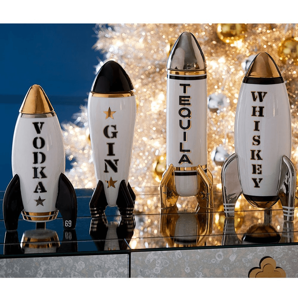 Rocket Tequila Decanter, Metallic