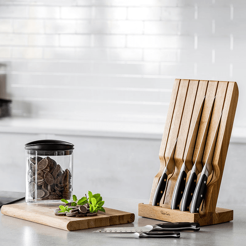 Professional 7 Piece Knife Block Set, Oak
