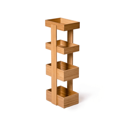 Image showing the Arena 4 tier caddy, H74 x W26 x D20cm, Bamboo product.