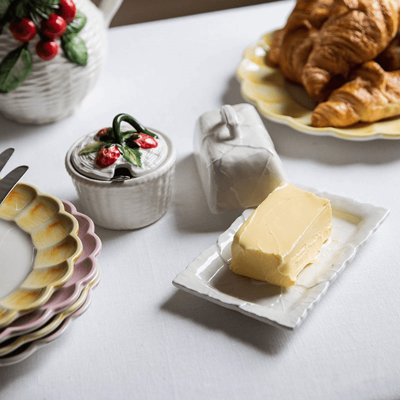 Edera Butter Dish, Off White