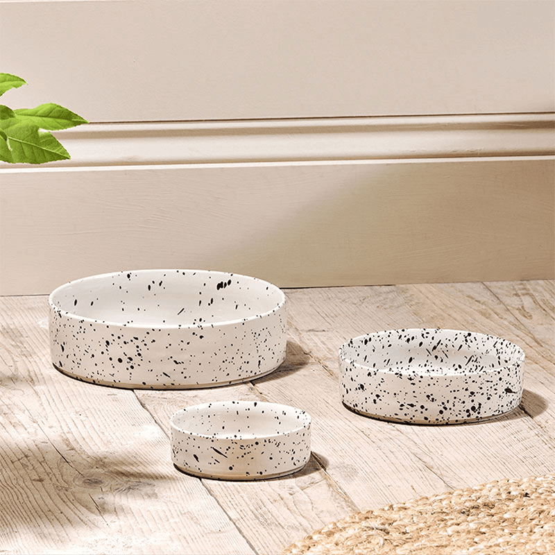 Ama Ceramic Pet Bowl, D15cm, Splatter
