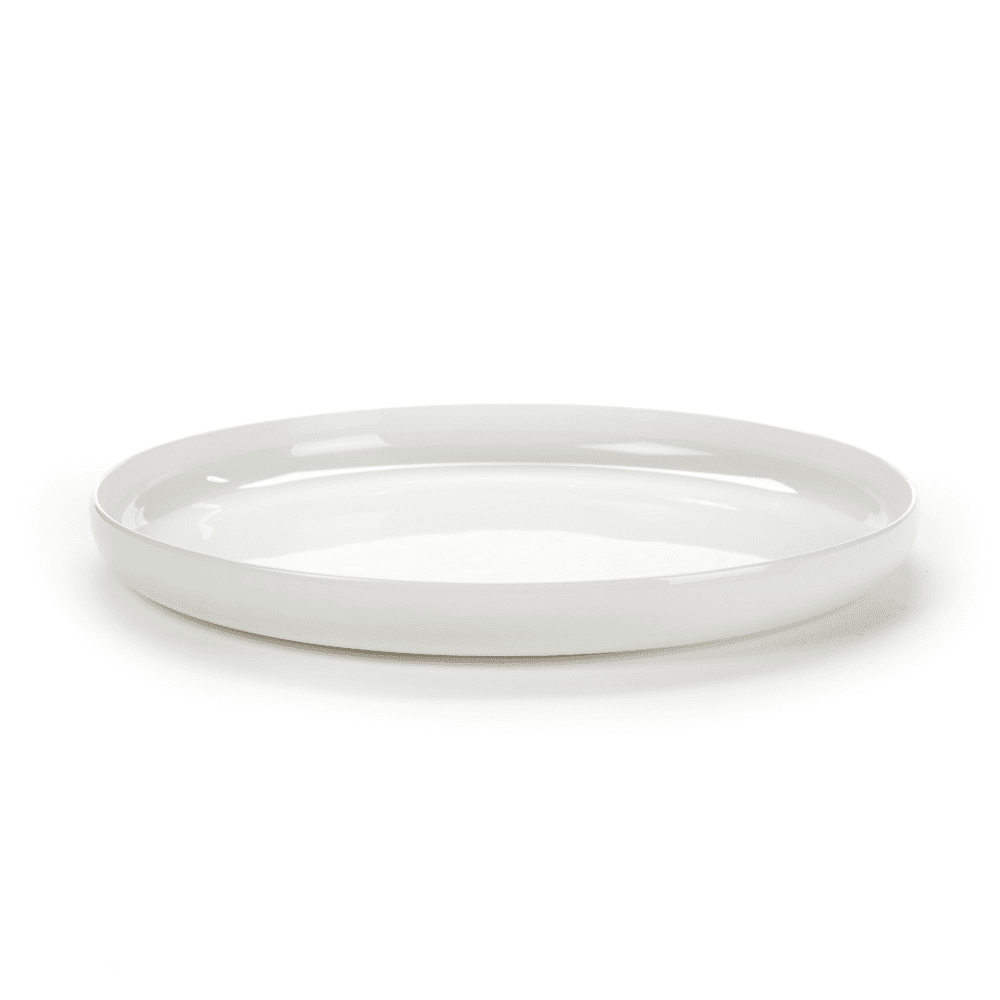 Base Set of 2 glazed high plates, H3 x D28cm, White