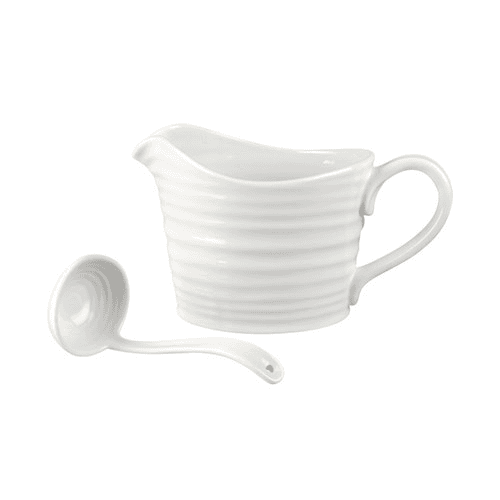 Image showing the Sauce jug & mini ladle, white product.