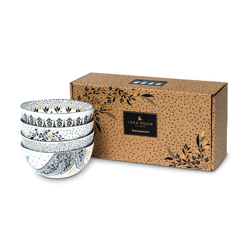 Artisanne Noir Set of 4 Small Bowls, D13cm, Monochrome
