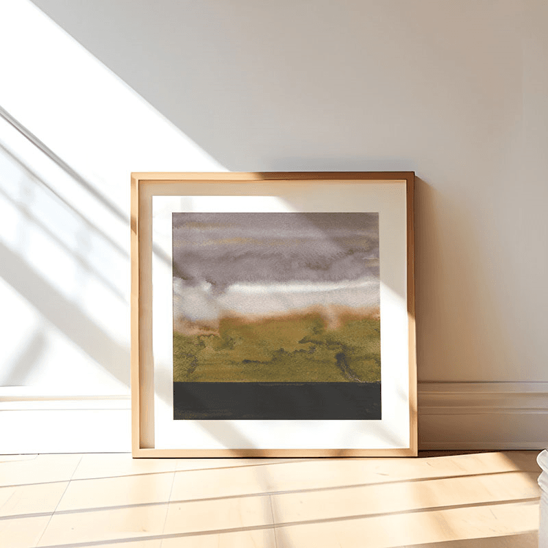 Turbulent Square Signed Print, 30 x 30cm, Black Orange