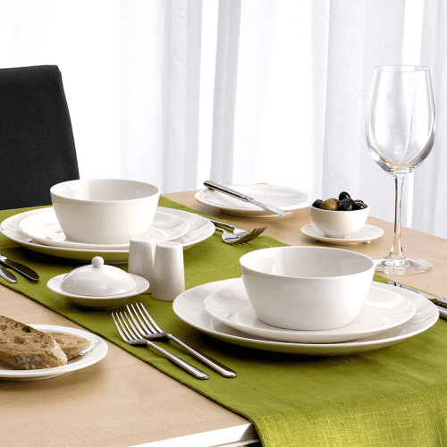 Image showing the Orientix Set of 4 Cereal Bowls, D14cm, White product.