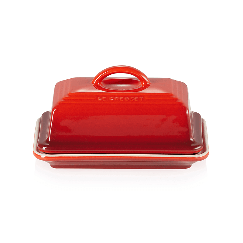 Stoneware Butter dish, 17 x 13 x 9cm, Cerise