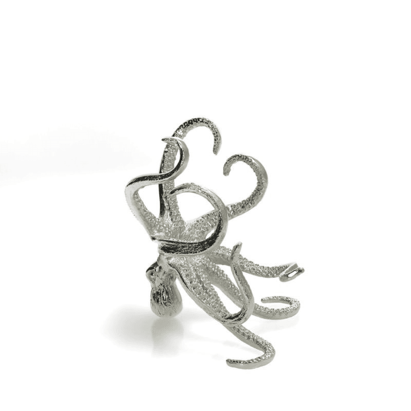 Octopus Wine Bottle Holder, L14.5 x W13 x H17cm, Silver