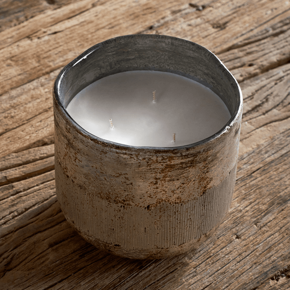 Juniper & Fir 3 Wick Scented Candle, Antique Gold