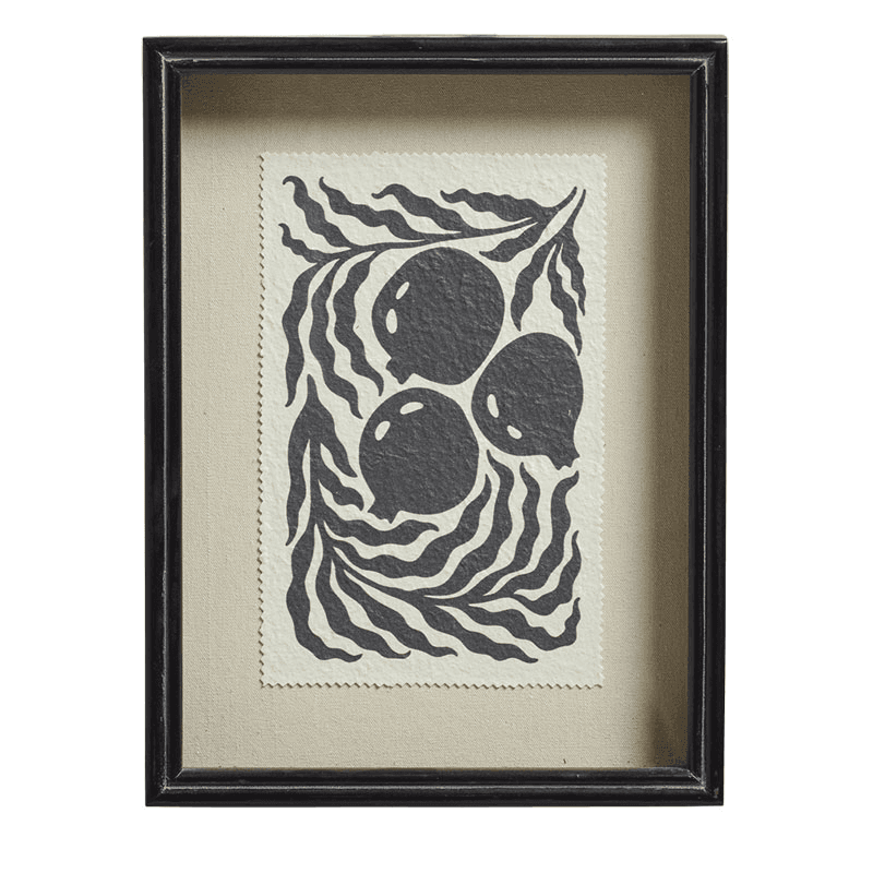 Luther Set of 4 Framed Fruit Prints, Black & White